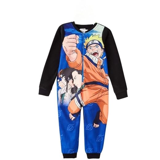 Disney Combinaison Polaire Naruto Garçon - 4 ANS, Juego de Pijama Niños, Marine,