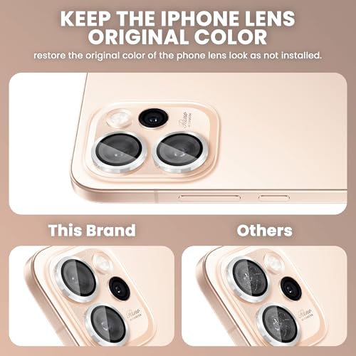 Image of FIRST MART Silver Camera Ring Guard Protector for Oppo Reno 15 Pro | Tempered Glass with Metal Alloy Rings, HD Clear, Scratch Resistant, Case-Friendly | Pack of 1