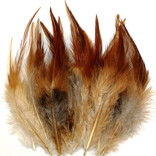 100Pcs Natural Color Loose Rooster Saddle Hackle Feathers 5-7 Inch For Crafts Earrings Jewelry Making Dream Catcher Decoration #TOP4