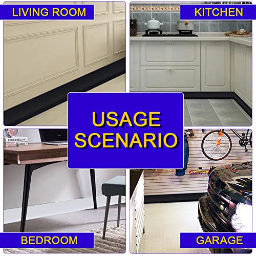 Vinyl Baseboard Molding Vinyl Wall Base Trim 4 Inch Flexible Rubber Baseboards With A Crease Design For Covering The Corner Crevices, Totally 5 Inch Wide, 19.68' Long, White #TOP6