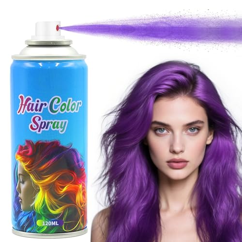 Purple Hair Spray Purple Hair Spray Temporary Hair Dye Hair Dye Temporary for Kids Women Washable & Non-Sticky Hair Wax For Cosplay Party DIY Christmas Party Halloween (120 ml)