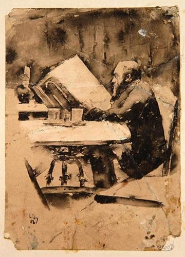 Tableaux toile Homme au café habiller un mur vide déco salon Lesser Ury 60x90cm