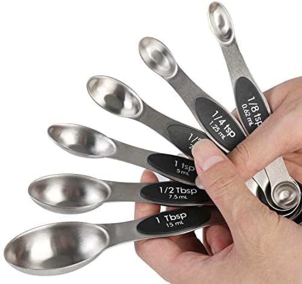 YXSH Juego De Cucharas Medidoras Magnéticas Cucharadita De Acero Inoxidable De Doble Cara para Medir Ingredientes Secos Y Líquidos