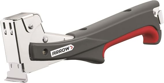 Arrow HTX50 Professional Heavy Duty Hammer Tacker, Manual Stapler for Construction and Insulation, Ergonomic Grip Handle, Dual-Capacity Rear-Load Magazine, Fits 5/16, 3/8, or 1/2 Staples , Grey