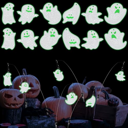 VioraWhite 12 Pcs Halloween Ghost Diamond Painting...