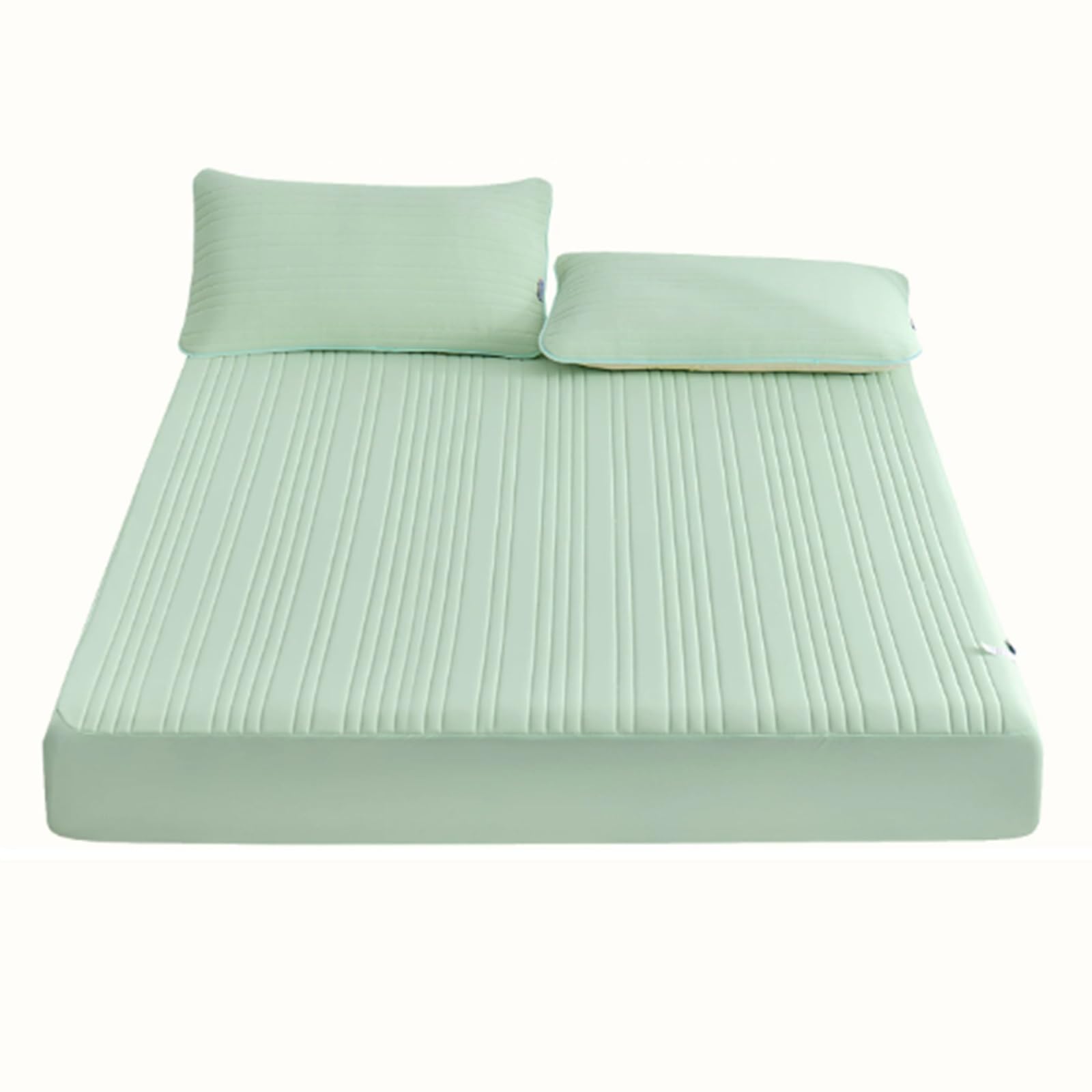 Washable Ice Silk Bed Pad, Foldable design, Summer Cool Sleeping Mat, Cooling Mat for Bed, for Home School Dormitory(Green,120 * 200cm/47.2 * 78.7in)