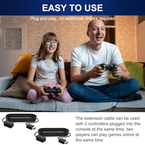 Image of NES Extension Cable 2 Pack Compatible with Super Nintendo SNES Classic Edition Controller (2017) /Mini NES Classic Edition (2016) /Wii /Wii U Controller, 10ft