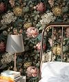 EchoSphere 16.9" x118" Vintage Peel and Stick Wallpaper Floral and Leaf Wall Paper for Bedroom Self Adhesive Contact Paper DIY Removable Wallpaper for Livingroom Cabinets Drawer Covering Vinyl Dark