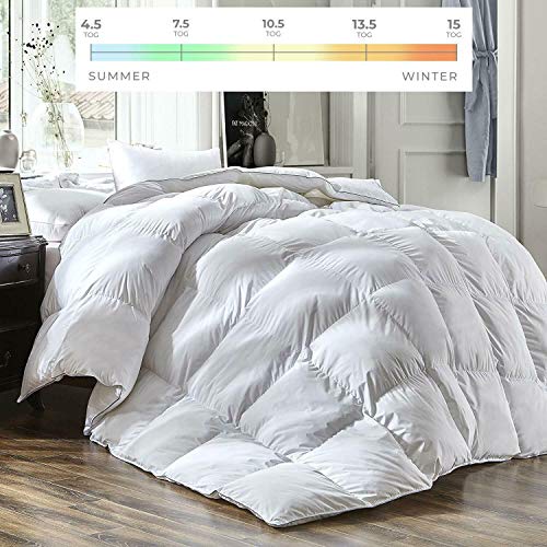 100% White Duck Feather Single Bed Size 7.5 Tog Quilt/Duvet by Viceroybedding