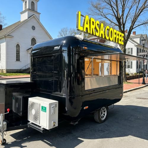 10ft Black Mobile Coffee Trailer for Sale, Commercial Food Truck with DOT