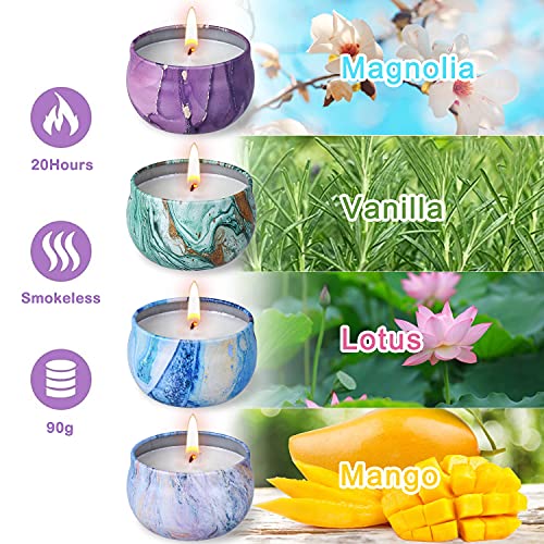 Bath Bombs Gift Set - 5 Large Fizzy Spa Bombs with 4 Scented Candles for Women - Moisturizing Bubble Bath with Essential Oils for Valentine's, Birthday Gifts - Image 5