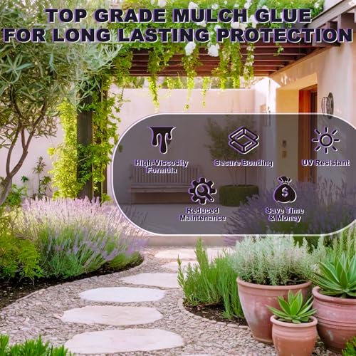 Mulch Glue for Landscaping - 1 Gal Strong Rock Glue, Long-Lasting Gravel Adhesive for Garden, Yards, Plants, Outdoor Walkway, Pebbles, Pea Fish Tank Gravel — view 5