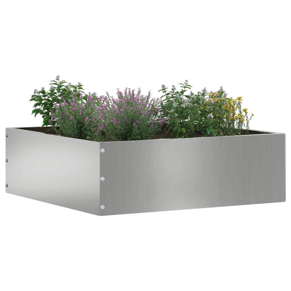 Bordure de pelouse, en acier galvanisé, argenté, 40 x 40 x 13 cm, bordure en métal pour jardin et parterre de fleurs, robuste, pour l'aménagement paysager, bordure durable