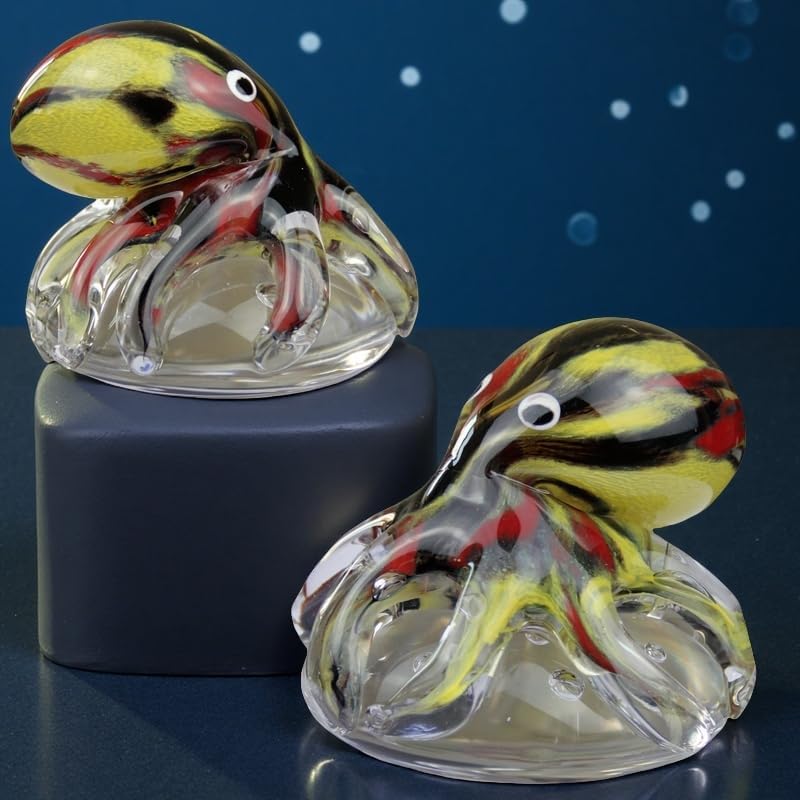Miniatura 6 de Figura de pulpo de cristal soplado a mano en bola de burbujas de cristal  Criatura marina coleccionable hecha a mano, pisapapapeles y decoración de