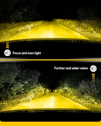 Image of AUXITO Upgraded H11B Bulb, 3000K Amber Yellow 9X Increased Brightness, Precision 1:1 Mini Design, Simple Plug Play Installation, Stable Illumination, 99% Vehicles Supported, Pack of 2