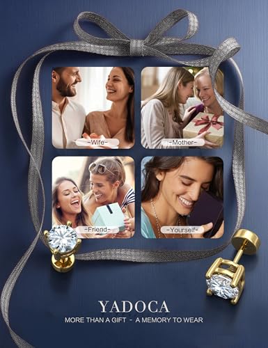 YADOCA 4 Pairs 925 Sterling Silver Flat Back Stud Earrings for Women - image 8