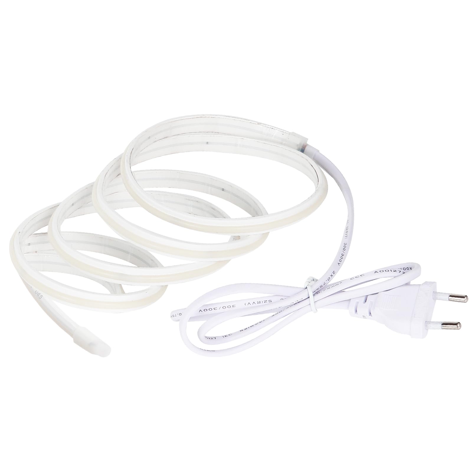 pcning 5M Strip LED COB 220V Adesivo 3000K Bianco Caldo da Interno Esterno, IP67 Impermeabile Striscia LED 5 Metri senza Trasformatore (Bianco Caldo, 5M)