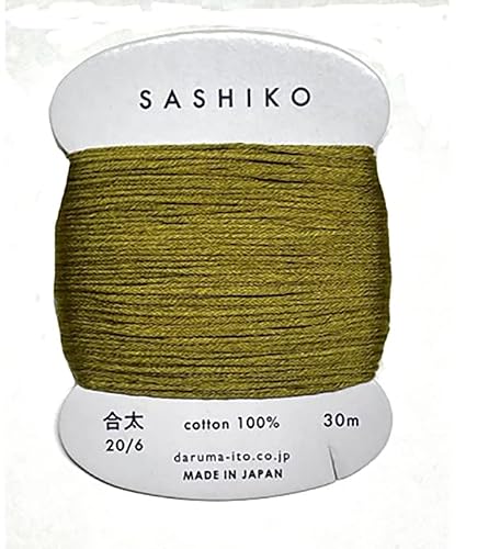 Sashiko Thread - Daruma - Medium/Regular Weight - 30m Cards (Olive # 228)