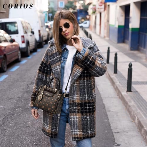 Image of CORIOS Elegant Handbag for Women PU Leather Shoulder Bag Ladies Crossbody Bag Fashion Messenger Bag Top-handle Bag