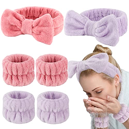 WHAVEL 6-Piece Spa Headband & Wristband Set