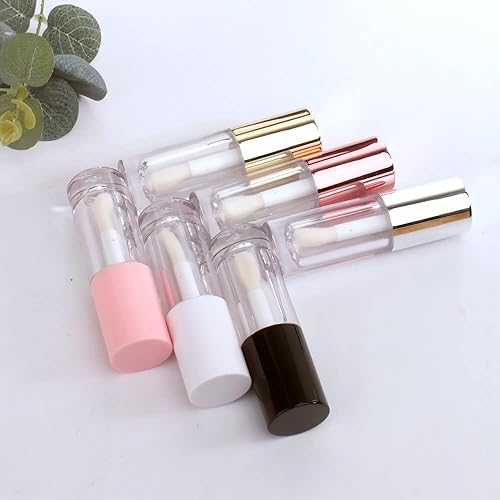 Miniatura 9 de COSIDEA 50pcs blanco vacío 0.2 fl oz grande doe pie varita brillo labios tubos redondos gruesos lipgloss tubos contenedores al por mayor con varita