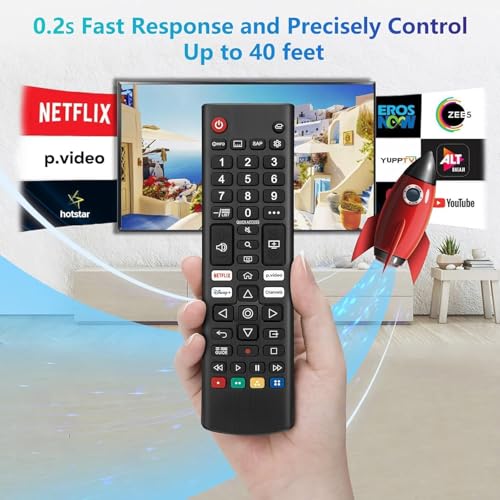Image of Universal Remote Compatible for LG Smart LED TV AKB76040308 (Your Old Must be Exactly Same) Controller (Black)