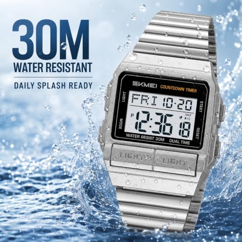 Image of MASTOP Retro Digital Watch for Men Vintage with Multi-Function & Stylish Design for Daily & Outdoor Use