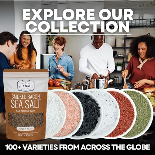 Bacon Seasoning Alderwood Smoked Sea Salt, Bacon Infused Cooking and Finishing Salt, 5 oz Bag.