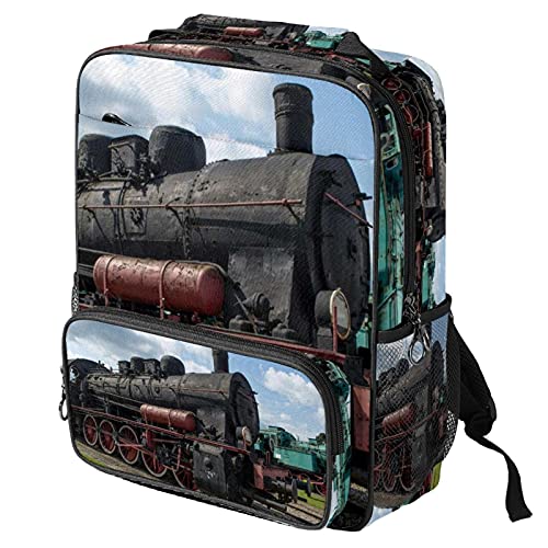 Sac à dos ordinateur portable avec motif rétro chemin de fer pour femme et homme