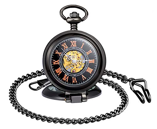 Montre de poche mécanique au design rétro et finitions premium avec sa chaîne