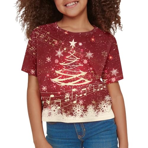 Image of Kids Crop Top Short Sleeve T-Shirts for Girls Size 5-14