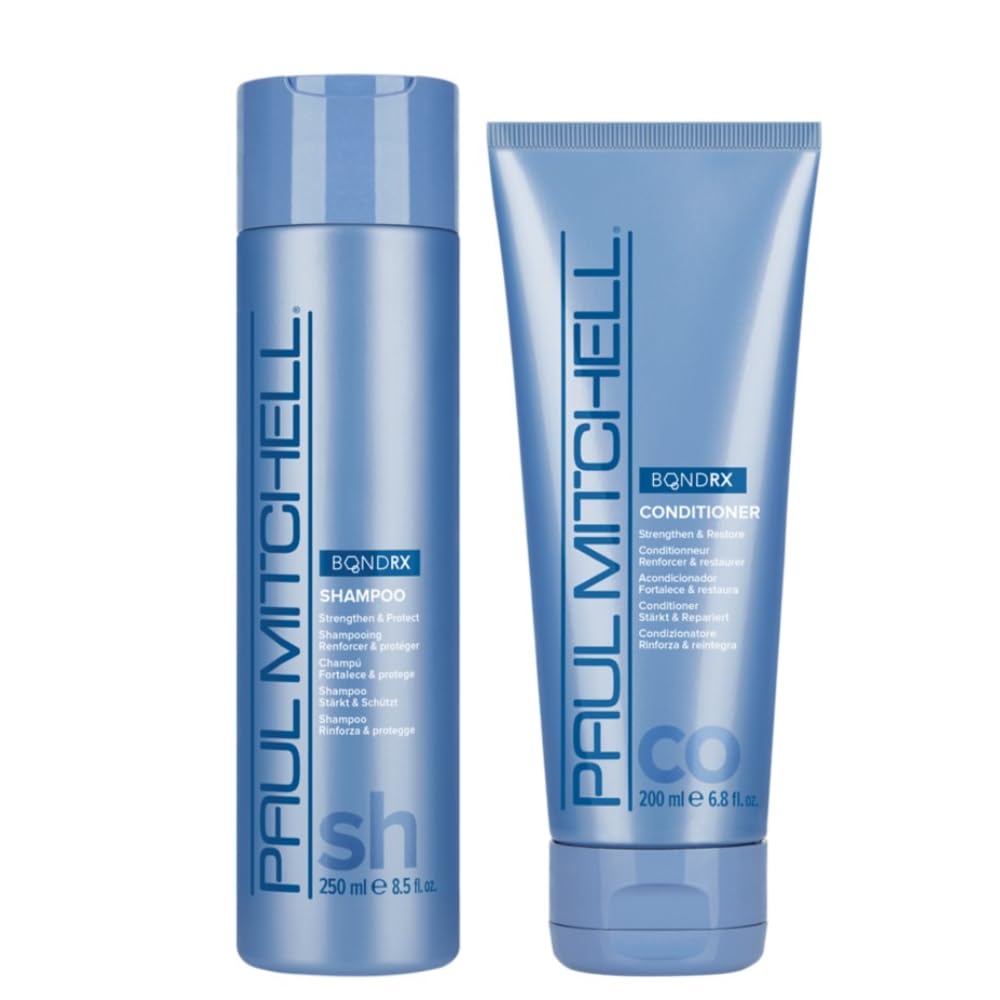 Paul Mitchell Bond Rx Shampoo,8.5 fl. oz., and Conditioner, 6.8 fl. oz. For Chemically Treated + Damaged Hair, Set