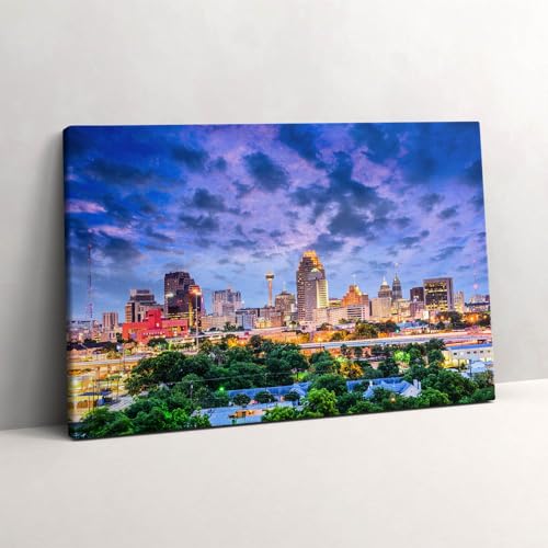 Tableau d'art paysage urbain de San Antonio impression toile 60x40cm