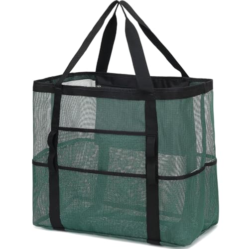 Image of Fammart Large Mesh Beach Bag for Women, Oversized Beach tote Swim Pool Bag