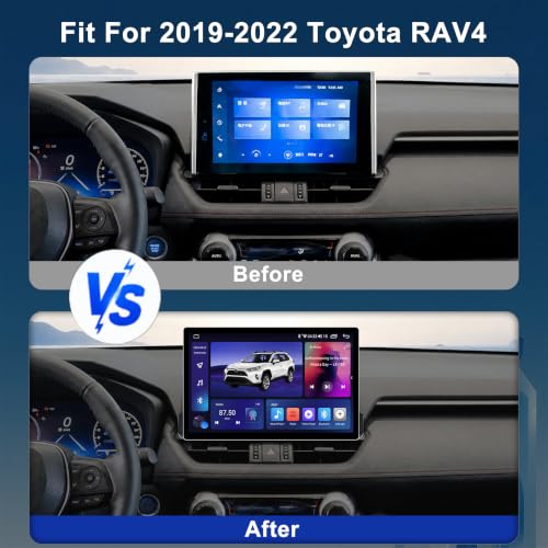 Image of 11.5 Inch 8 Core 4GB+64GB Car Radio Stereo for Toyota RAV4 2019-2022, 2K Touchscreen Android 13 Head Unit with Wireless CarPlay & Android Auto, 1080P Backup Camera, GPS Navigation, SWC, AM /FM Radio