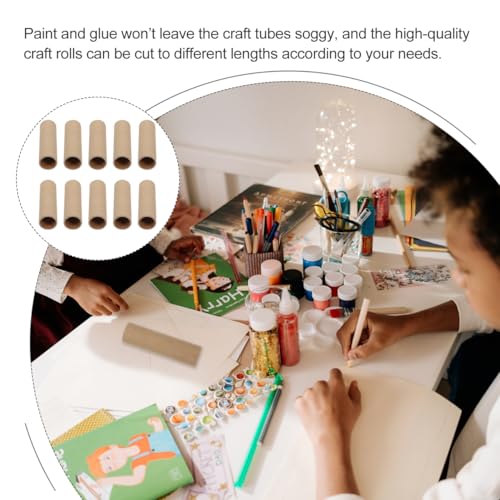 STOBOK 15Pcs Round Cardboard Tubes 4 Inch Paper Rolls for DIY Crafts Kids Art Projects Classroom and Home Use - Image 4