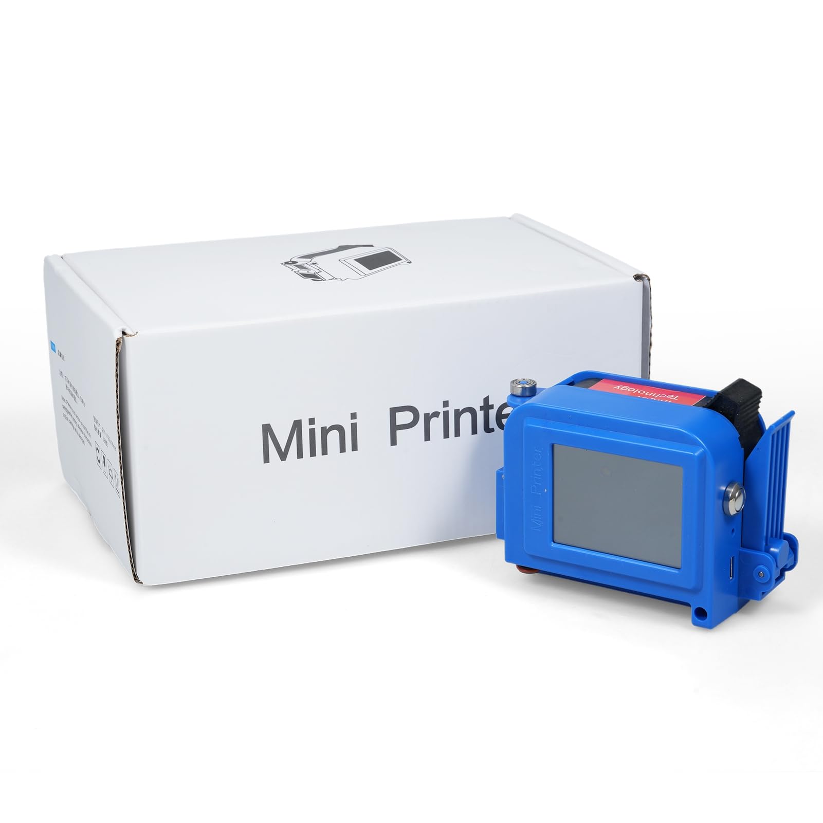 HUIOP Stampante a getto d'inchiostro portatile,Mini stampante a getto d'inchiostro portatile con touchscreen da 2,4 pollici, stampante intelligente per codici a barre, supporto per logo, data,