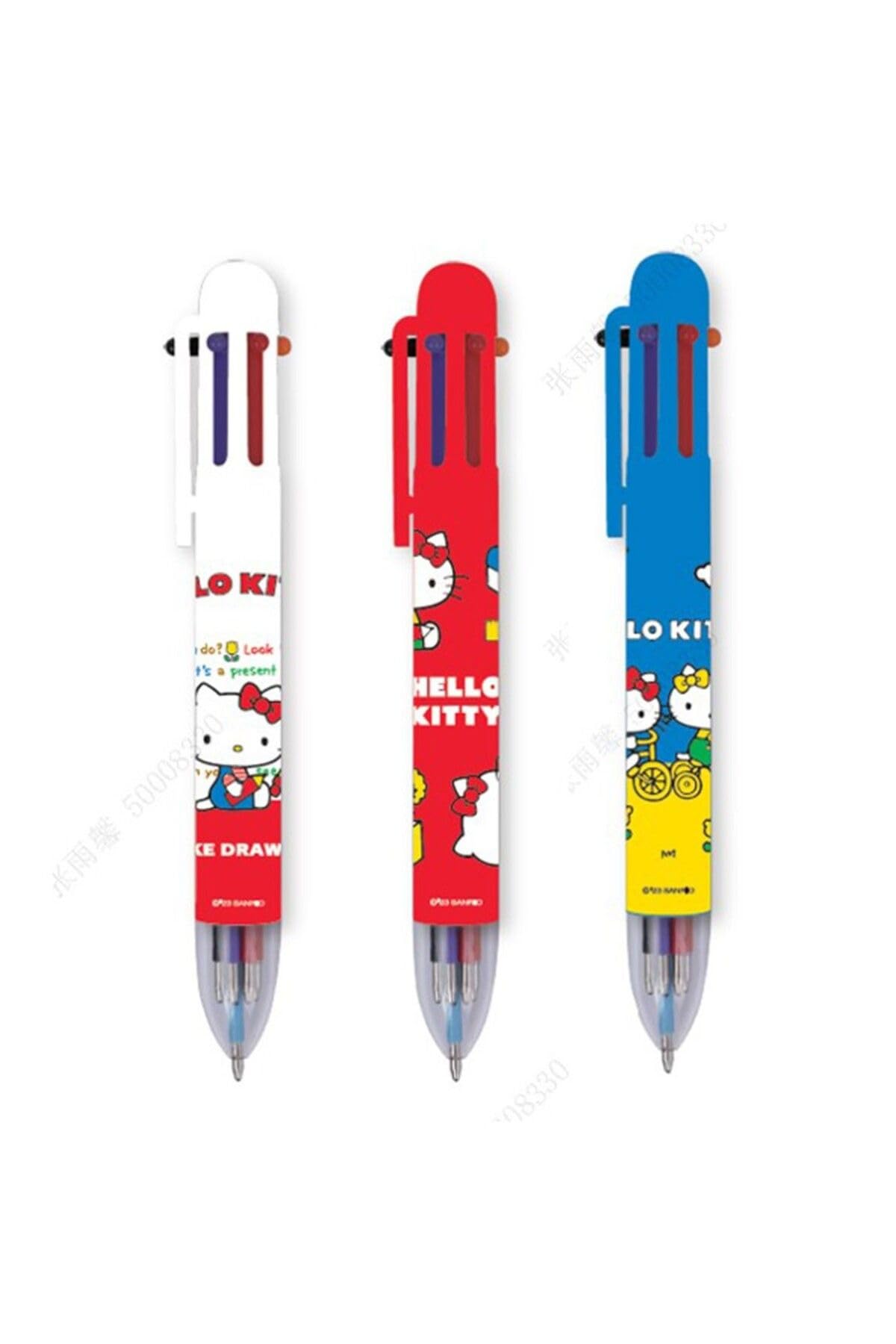 Miniso Sanrio Lisanslı 6 Renk Çoklu Tükenmez Kalem - Hello Kitty