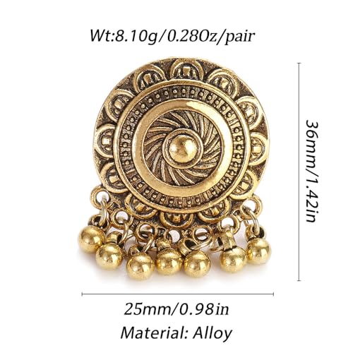 OIDIMS Bohemian Flower Statement Ring for Women Cluster Vintage Jhumka Jhumki Statement Tassel Dangling Ball Open Finger Rings Wedding Band Adjustable Indian Bollywood Dress Accessories Jewelry Gift3