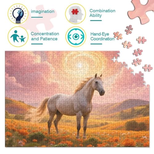 Marengo, 1000-Teile-Puzzlespiel, Visuelles Vergnügen Und Geistige Herausforderung, Ideal Zum Einrahmen, Ab 8 Jahren,Pferd, 38x26cm/1000pcs