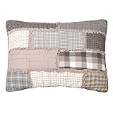 Donna Sharp Cotton Pillow Sham - Smoky Cobblestone Contemporary Decorative Pillow Cover with Patchwork Pattern - Standard