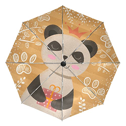 Parapluie princesse de dessin animé panda contre le vent fort