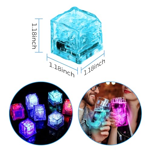 Cubitos de hielo iluminados LED, paquete de 36 piezas miniatura 6