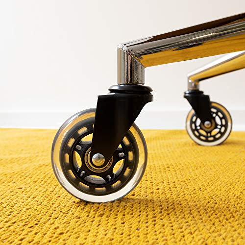 kwmobile 5x bureaustoelwieltjes - 10 mm/75 mm - Zwenkwielen voor meubels - Set van 5 - Vervangende wieltjes - 360° draaibaar - Zwart/Transparant - Afbeelding 3