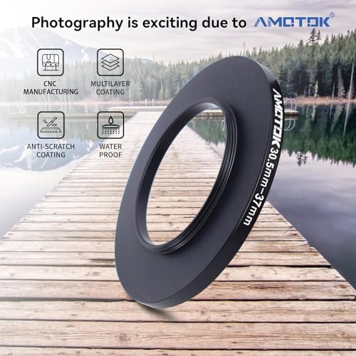 30.5mm Lens to 37mm Camera Lens Adapter,30.5mm to 37mm Filter Step up Ring Adapter Ring,Compatible All 37mm Filter Accessory - Image 2