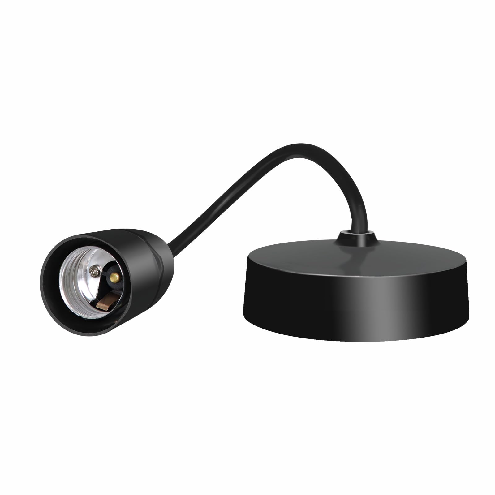 Caldarax Ceiling Pendant Light Fitting, E27 Lamp Holder, 6”(150mm), Black Plastic Light Bulb Holder, Ceiling Rose for Kitchen Island Living Room Bedroom Dinning Room Lightings