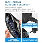 Hidden Money Belt for Travel, RFID Blocking, Sweat-Proof, Heavy-Duty Buckle, 3rd Gen Waist Wallet Anti Theft to Protect Cash, Credit Cards and Documents Under-Clothes for Men & Women, Black - Image 5