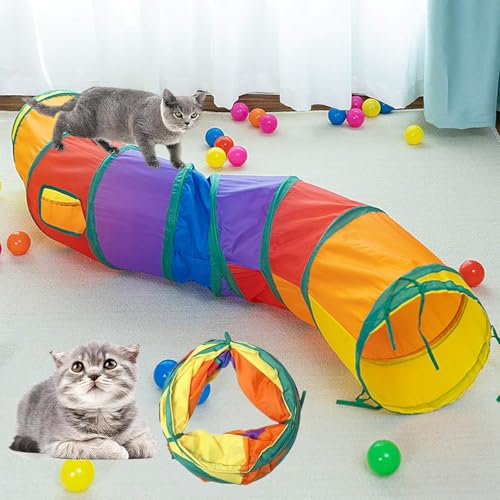 DoggKKin Jouet pour chat - Tunnel pour chat - Jouet pour oiseaux - 123 x 25 cm - Jouet...