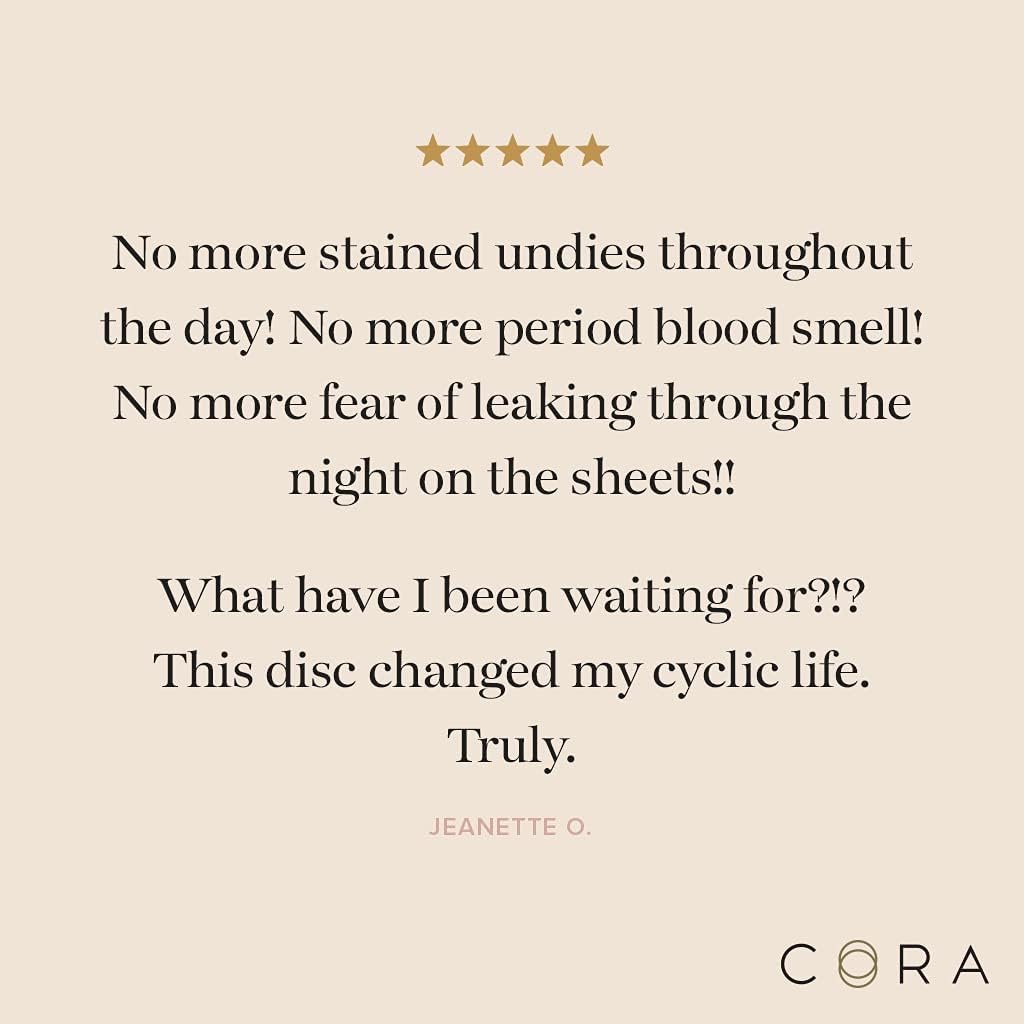 Cora Disc | Reusable Period Disc | Wear Up to 12-Hours | Sustainable Alternative to Tampons/Pads | for Light or Heavy Flows | Leak Proof | Medical Grade Silicone | Eco-Friendly Feminine Hygiene : Health & Household