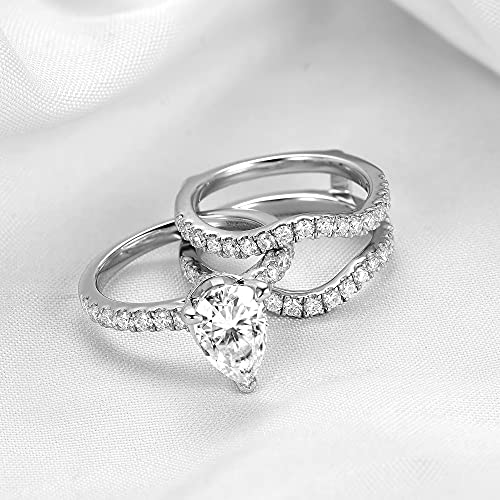 DovEggs Moissanite Engagement Ring for Women 4ct 7x11mm F-G-H Color Pear Cut Moissanite Hidden Halo Wedding Ring 14k Gold Quality Sterling Silver (10)3